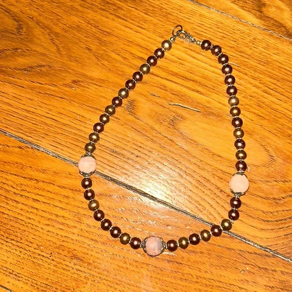 Oregon Sunstone and Pearl Necklace - Picture 2 of 3